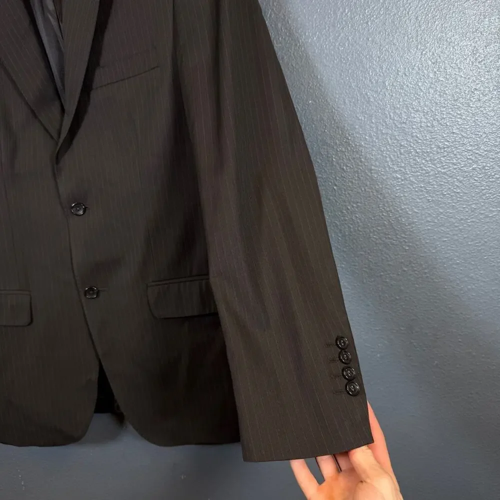 Pronto Uomo 39 long/33 waist grey suit jacket with pants 32/33 wool blazer 2 dot